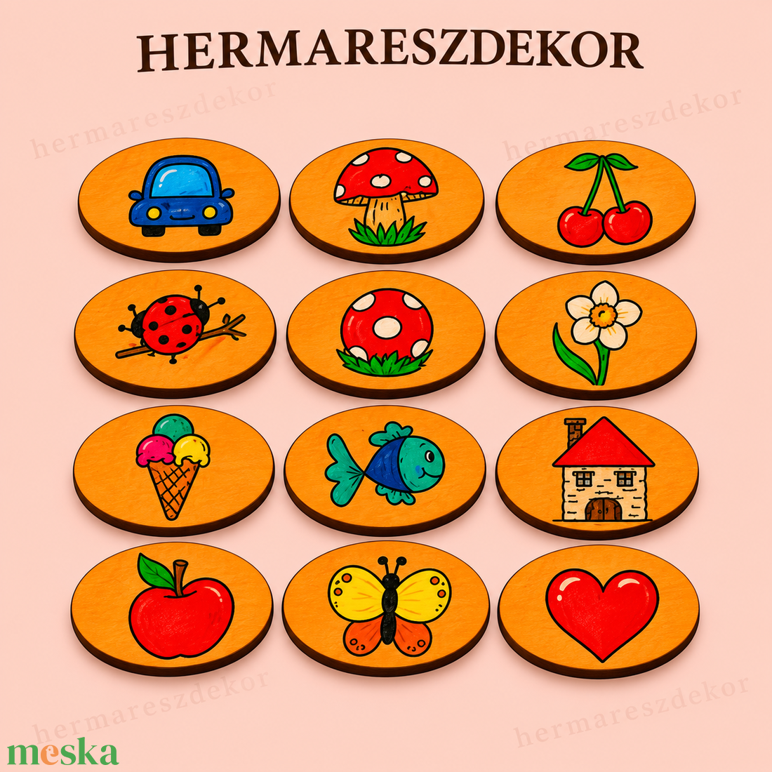 Óvodai jel -Színes fa ovális - játék & sport - ovis felszerelés - óvodai jelek - Meska.hu