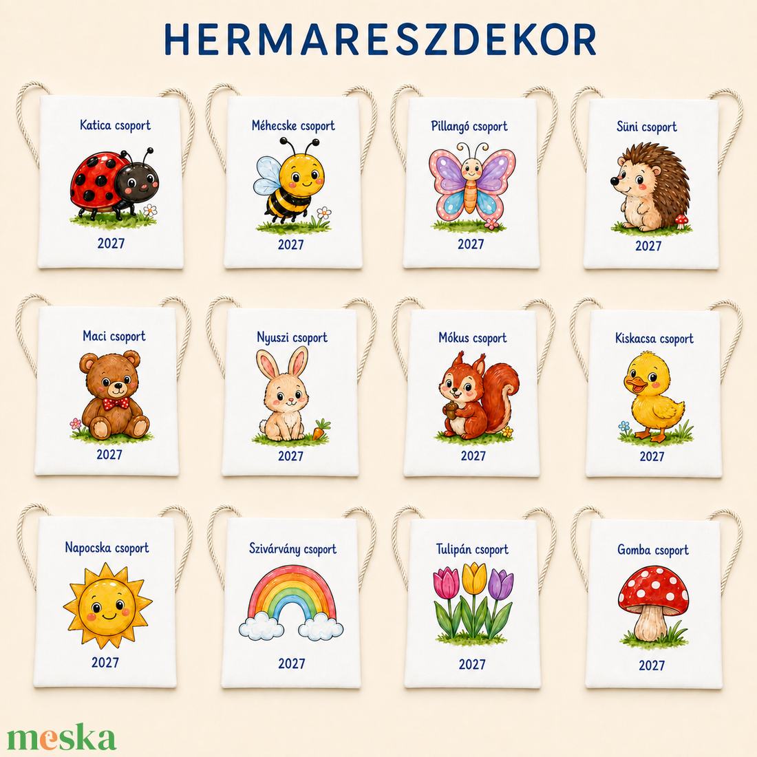 Egyedi ballagó tarisznya névvel és csoport névvel � választható, mesés Hermareszdekor mintával   - táska & tok - kézitáska & válltáska - tarisznya - Meska.hu