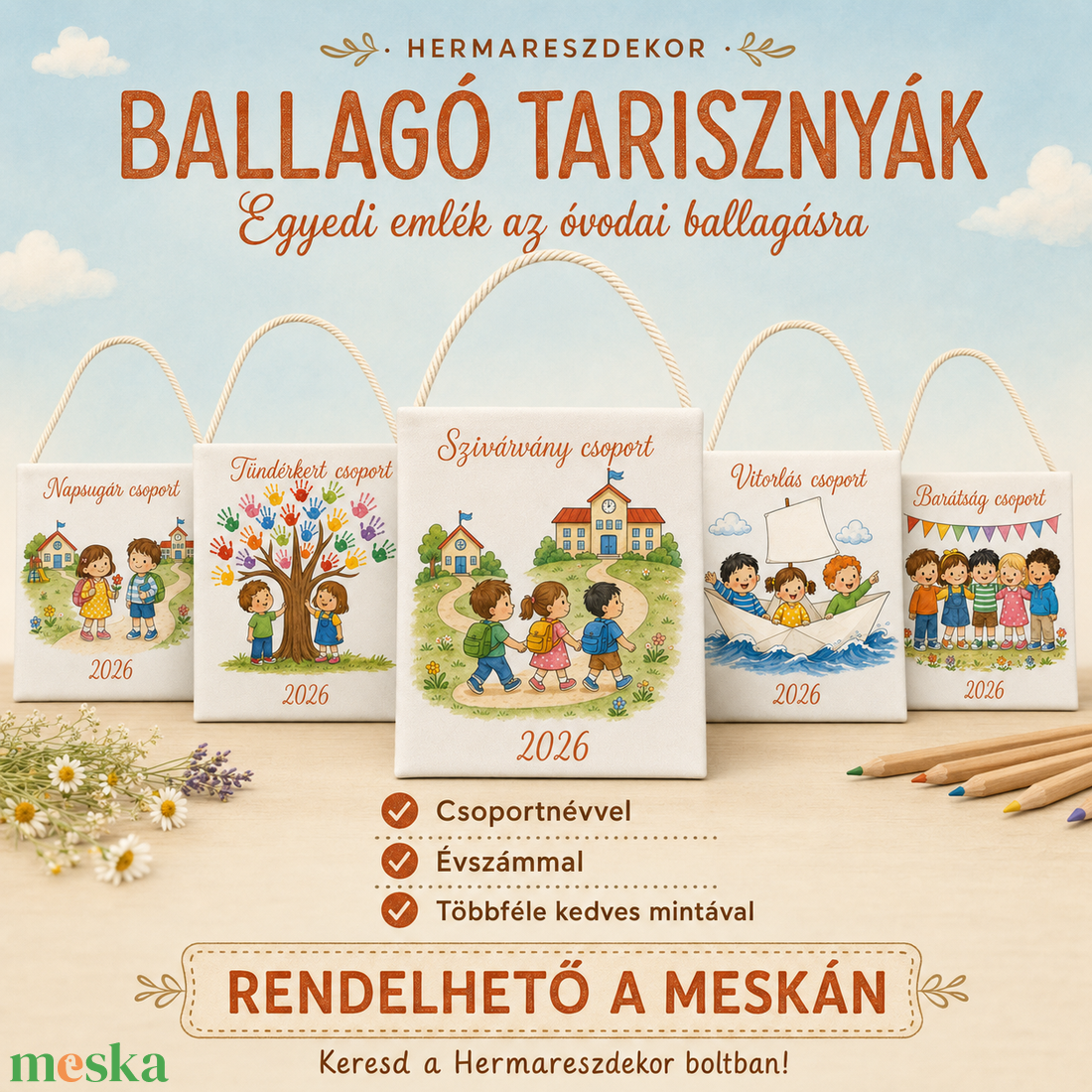 Egyedi ballagó tarisznya névvel és csoport névvel � választható, mesés Hermareszdekor mintával   - táska & tok - kézitáska & válltáska - tarisznya - Meska.hu