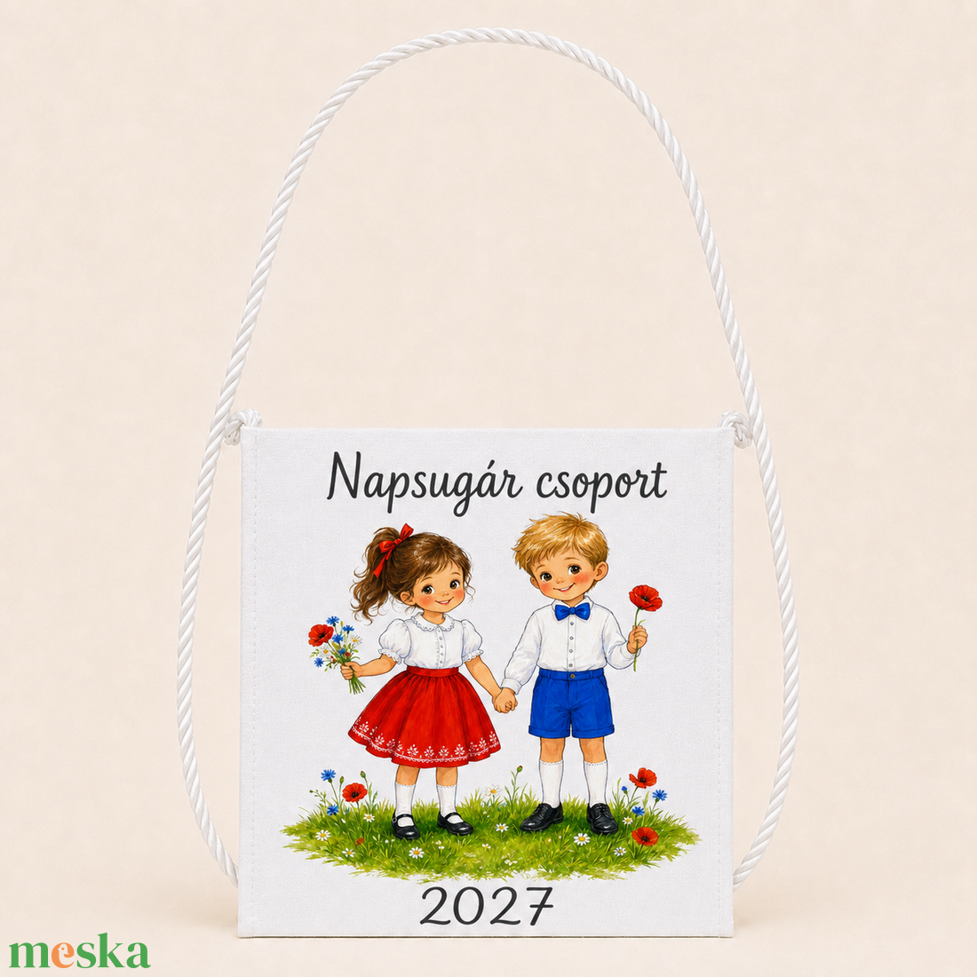 Egyedi ballagó tarisznya névvel és csoport névvel � választható, mesés Hermareszdekor mintával   - táska & tok - kézitáska & válltáska - tarisznya - Meska.hu