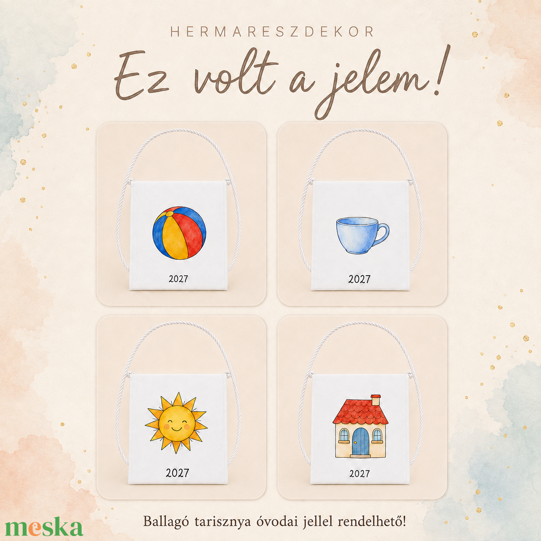 Egyedi ballagó tarisznya  Hermareszdekor mintával   - táska & tok - kézitáska & válltáska - tarisznya - Meska.hu