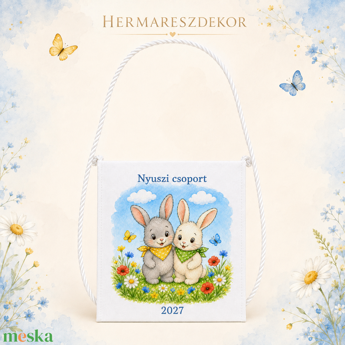 Egyedi ballagó tarisznya névvel és csoport névvel � választható, mesés Hermareszdekor mintával   - táska & tok - kézitáska & válltáska - tarisznya - Meska.hu