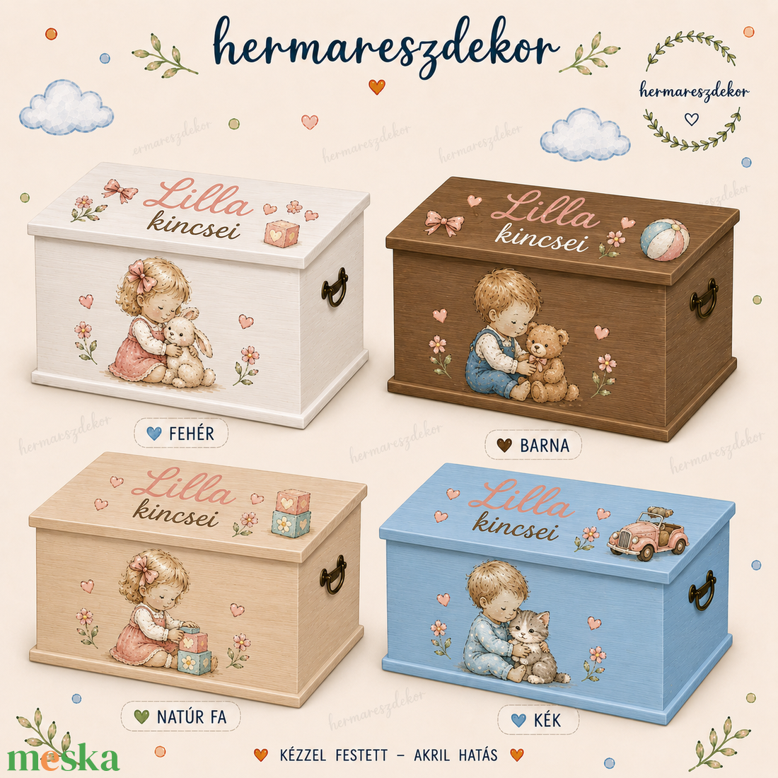 Játéktároló láda - otthon & életmód - tárolás & rendszerezés - láda - Meska.hu