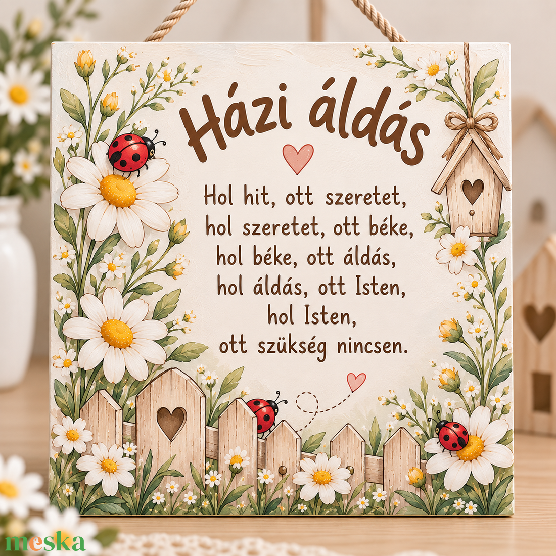  Házi áldás � egyedi, kézzel  fa falitábla Hermareszdekor - otthon & életmód - vallás - házi áldás - Meska.hu