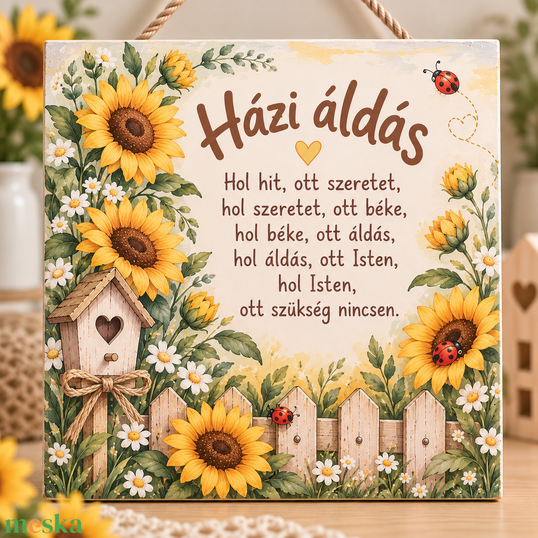  Házi áldás � egyedi, kézzel  fa falitábla Hermareszdekor - otthon & életmód - vallás - házi áldás - Meska.hu