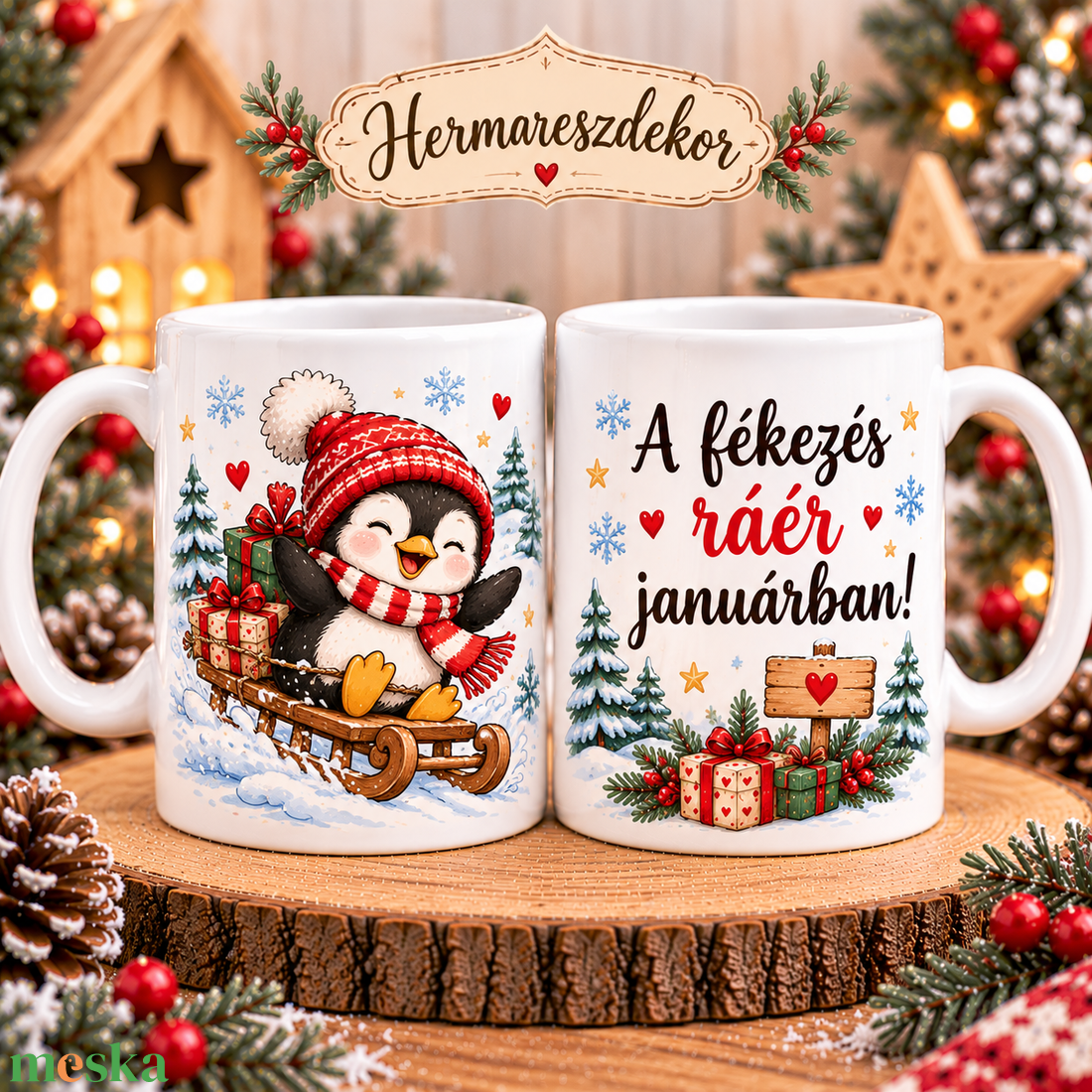 Egyedi Karácsonyi bögrék, amik mosolyt csalnak az arcodra! - otthon & életmód - konyhafelszerelés, tálalás - tálalás - bögre & csésze - Meska.hu
