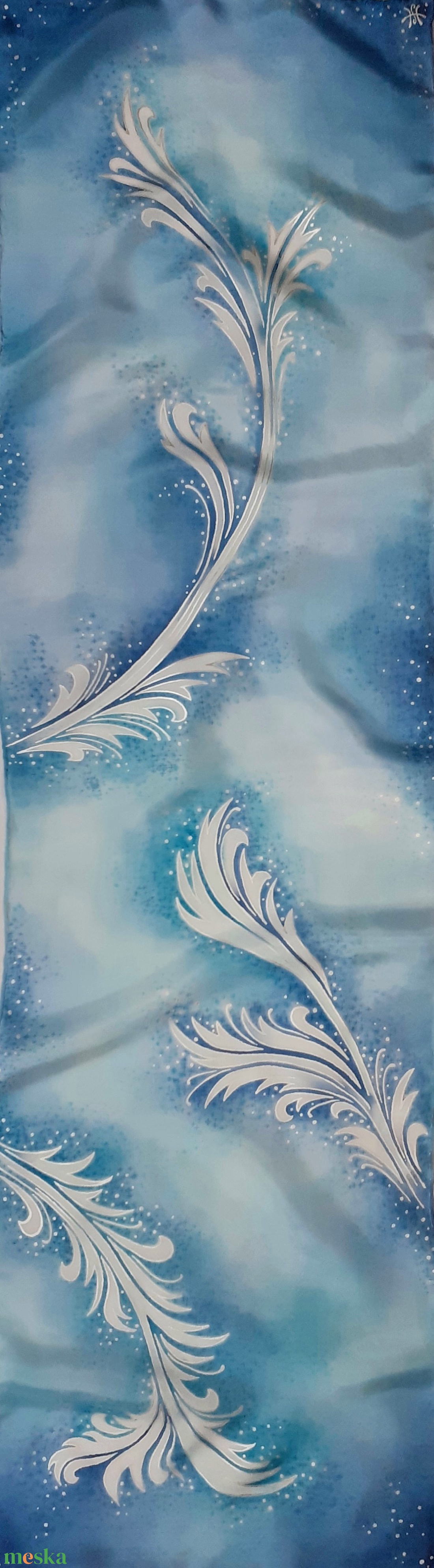 Jégvirágos selyemsál - ruha & divat - sál, sapka, kendő - sál - Meska.hu