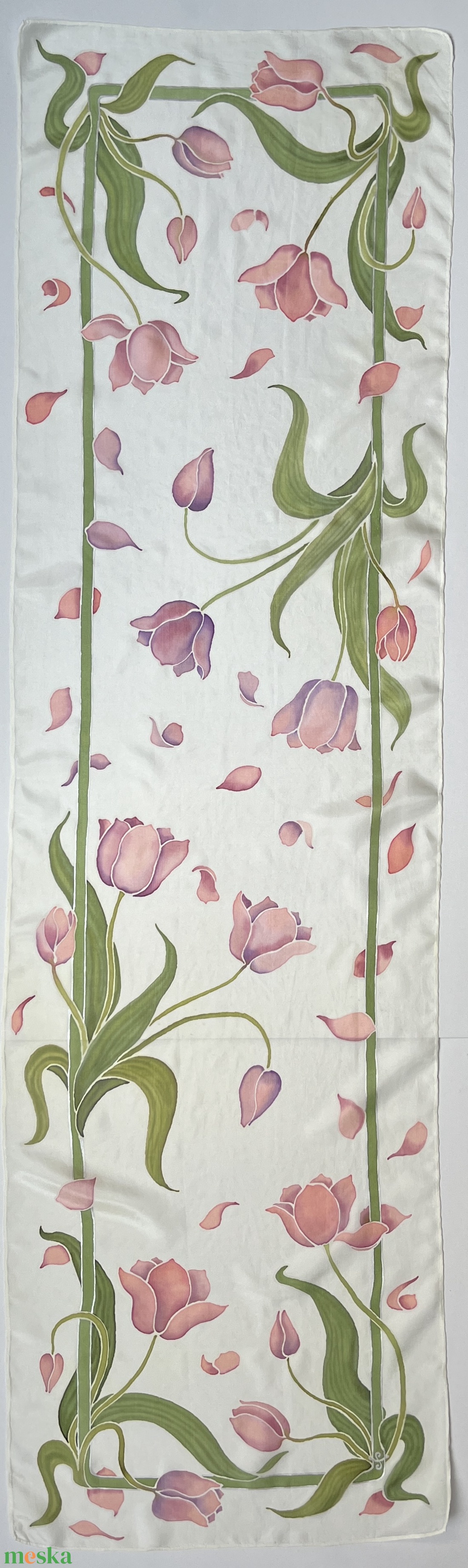 Szecessziós hangulat tulipánokkal - ruha & divat - sál, sapka, kendő - sál - Meska.hu Szecessziós hangulat tulipánokkal - ruha & divat - sál, sapka, kendő - sál - Meska.hu