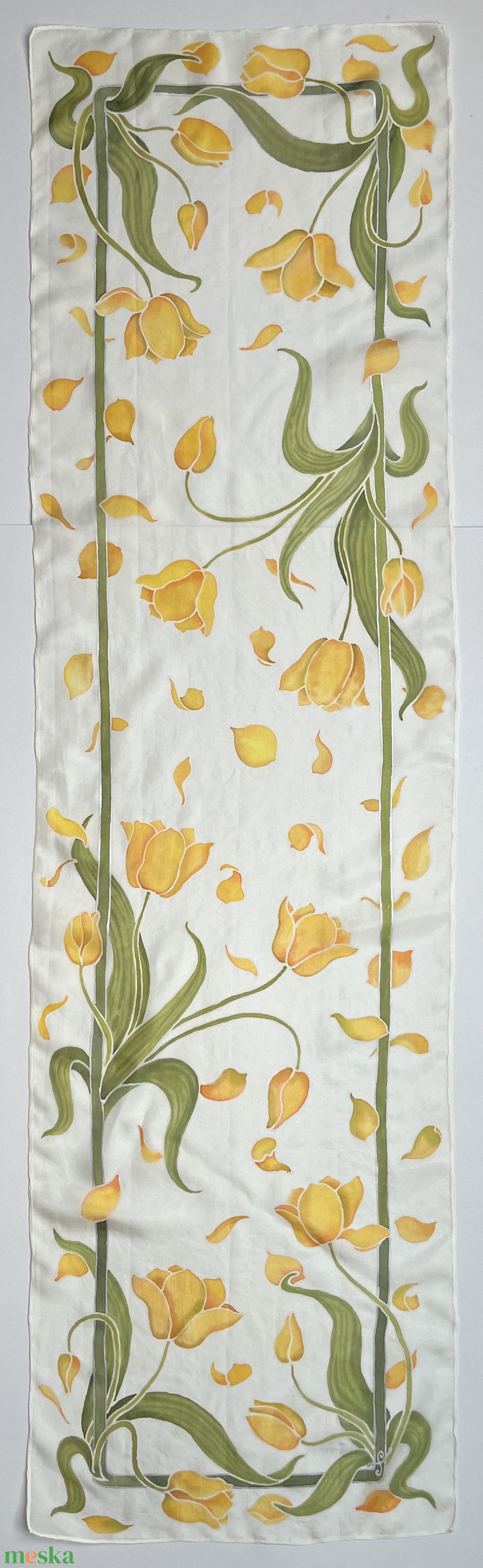 Szecessziós hangulat sárga tulipánokkal - ruha & divat - sál, sapka, kendő - sál - Meska.hu Szecessziós hangulat sárga tulipánokkal - ruha & divat - sál, sapka, kendő - sál - Meska.hu