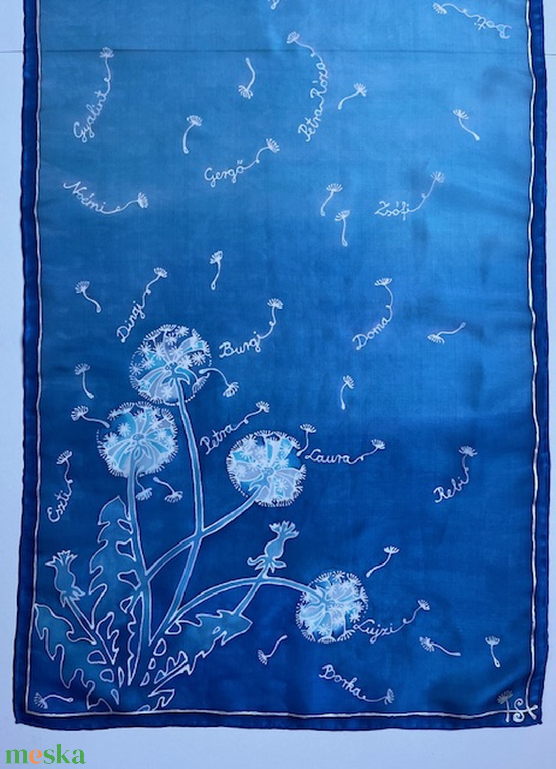 Pitypangos selyemsál nevekkel - ruha & divat - sál, sapka, kendő - sál - Meska.hu