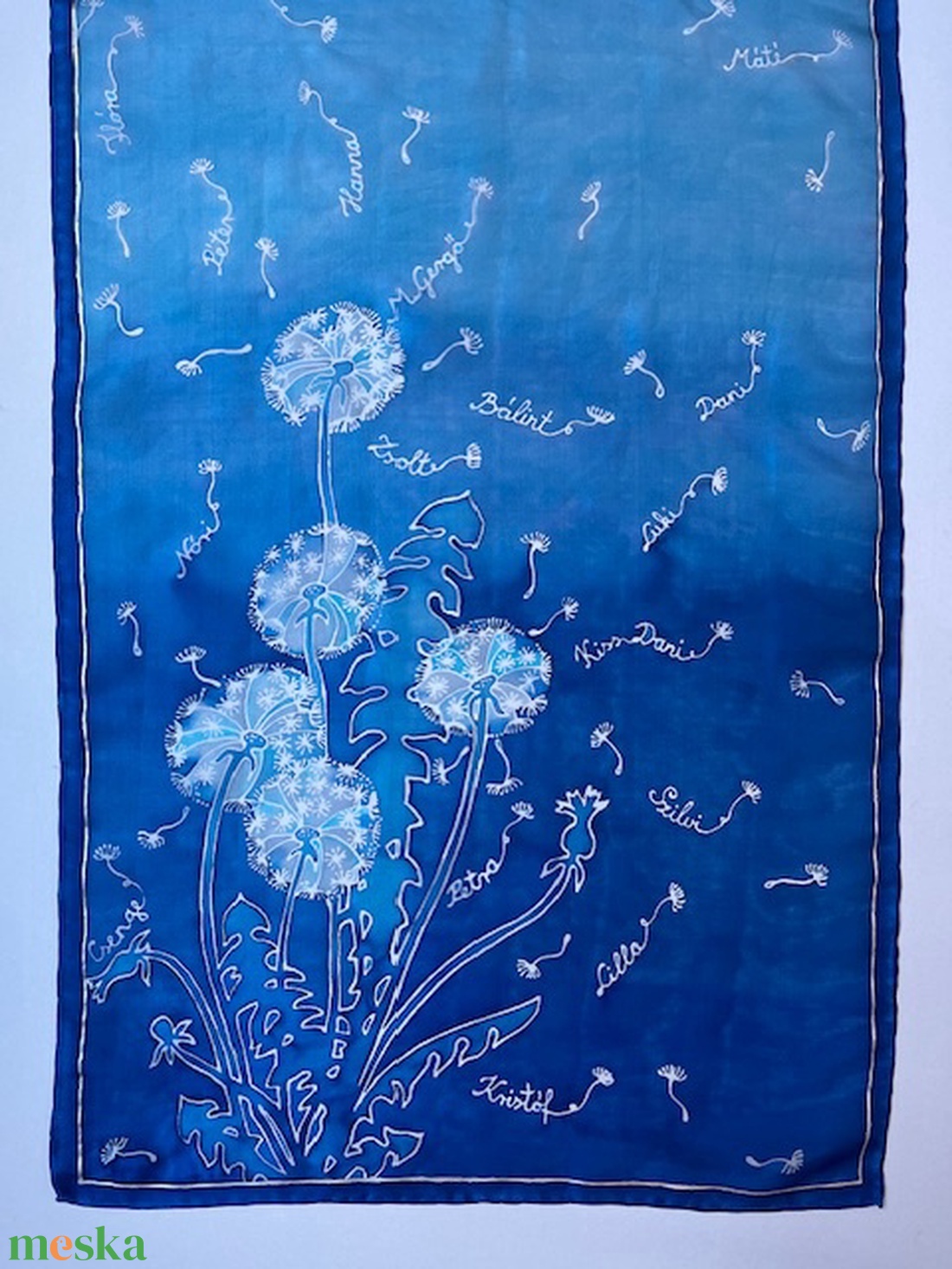Pitypangos selyemsál nevekkel - ruha & divat - sál, sapka, kendő - sál - Meska.hu