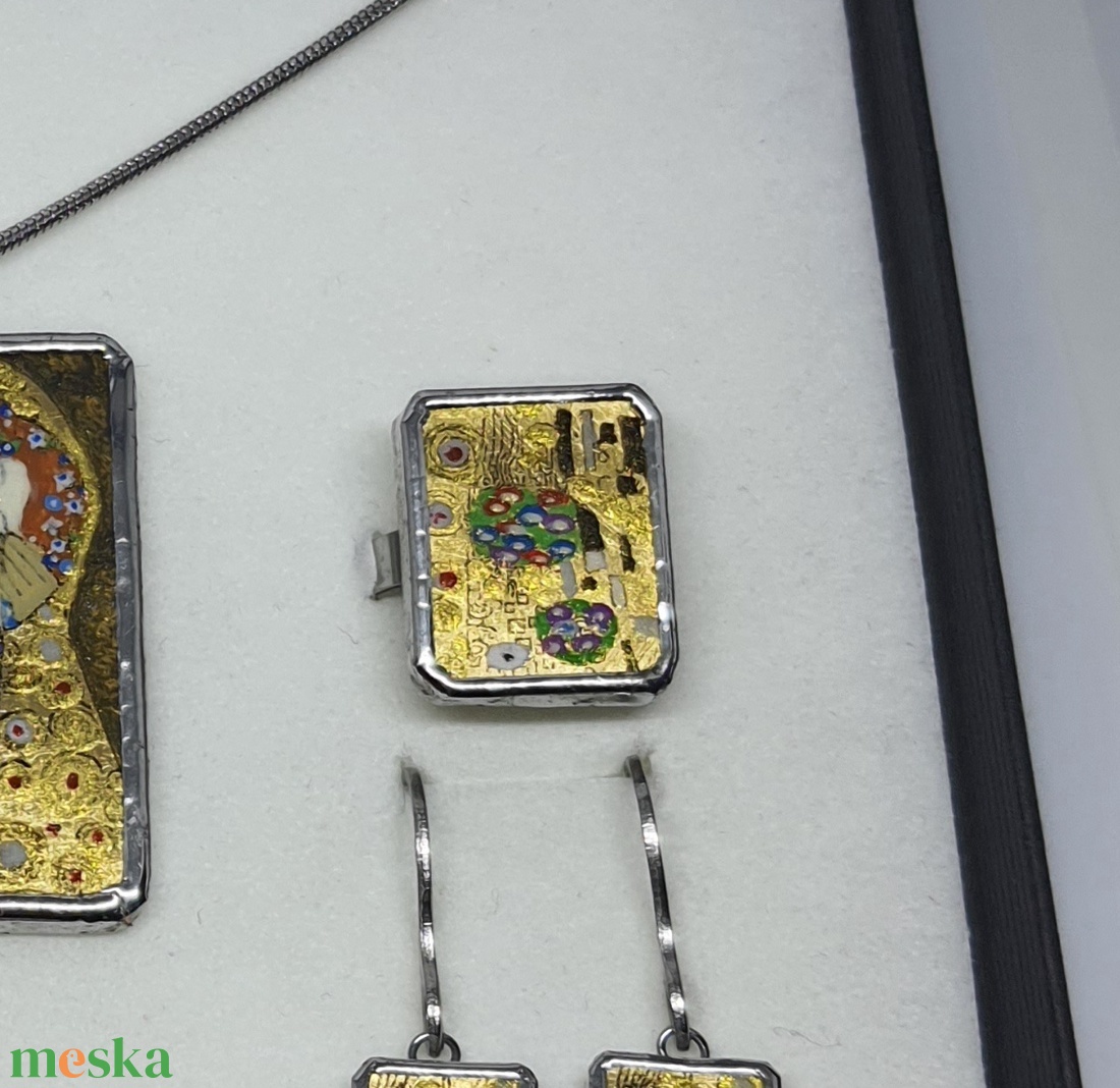 Klimt/Csók kézzel festett állítható gyűrű - ékszer - gyűrű - figurális gyűrű - Meska.hu