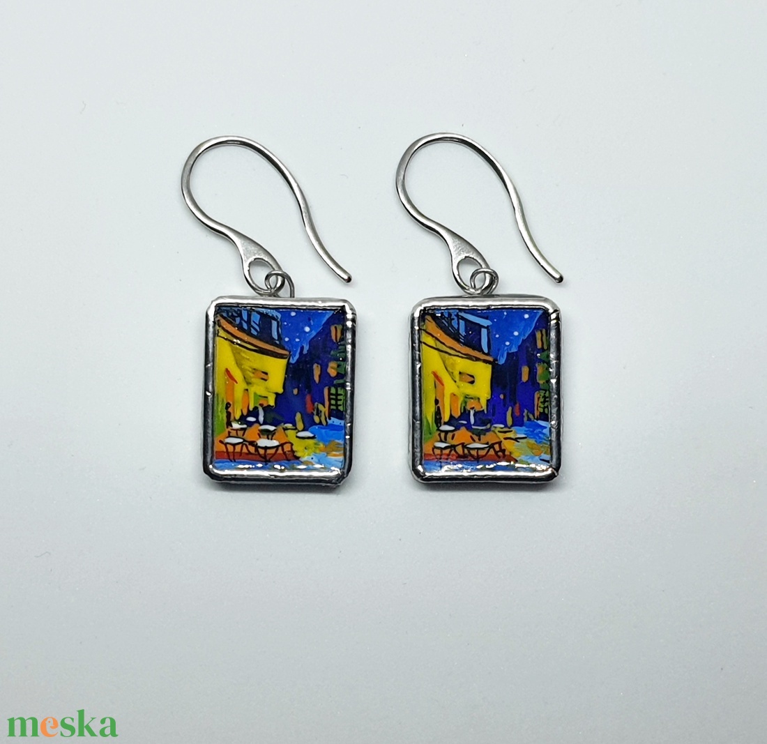 Van Gogh - Éjjeli kávézó - nagy lógós füli - ékszer - fülbevaló - lógó fülbevaló - Meska.hu Van Gogh - Éjjeli kávézó - nagy lógós füli - ékszer - fülbevaló - lógó fülbevaló - Meska.hu