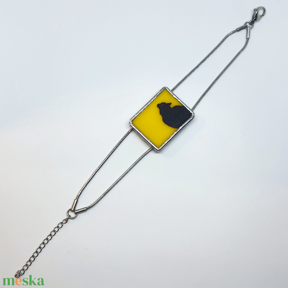 Faragó - Macska kézzel festett karkötő - ékszer - karkötő - karkötő medállal - Meska.hu