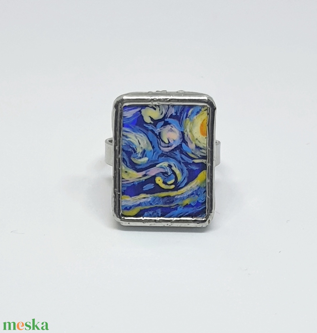Van Gogh - Csillagos éj kézzel festett gyűrű - ékszer - gyűrű - figurális gyűrű - Meska.hu Van Gogh - Csillagos éj kézzel festett gyűrű - ékszer - gyűrű - figurális gyűrű - Meska.hu