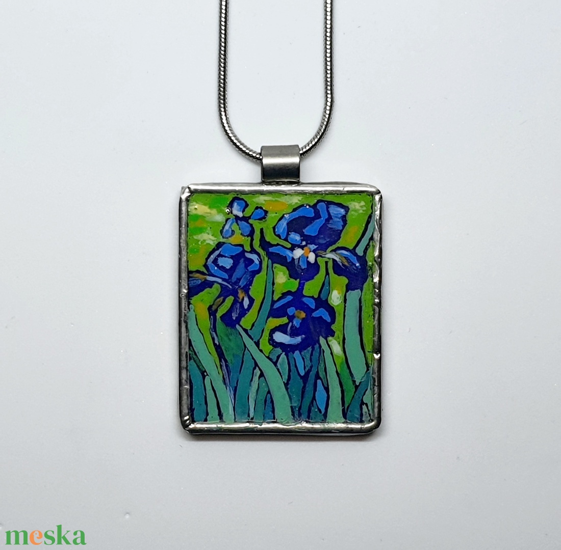 Van Gogh - Íriszek kézzel festett- medál - ékszer - nyaklánc - medálos nyaklánc - Meska.hu Van Gogh - Íriszek kézzel festett- medál - ékszer - nyaklánc - medálos nyaklánc - Meska.hu