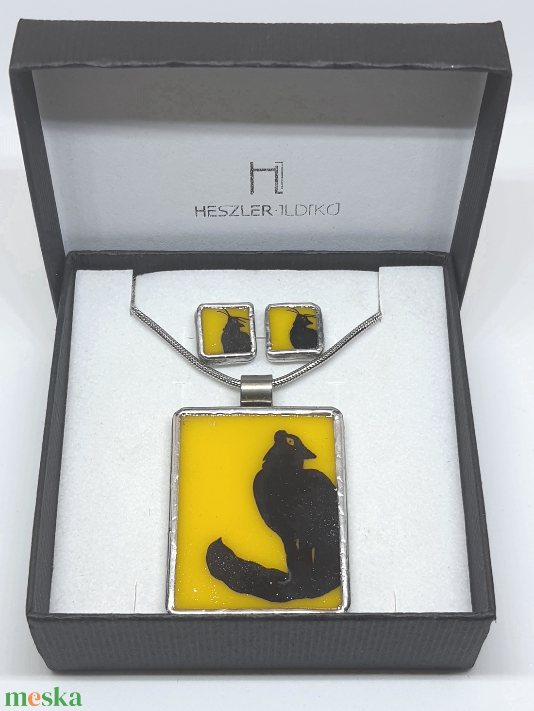 Faragó - kézzel festett macska szett - ékszer - ékszerszett - Meska.hu