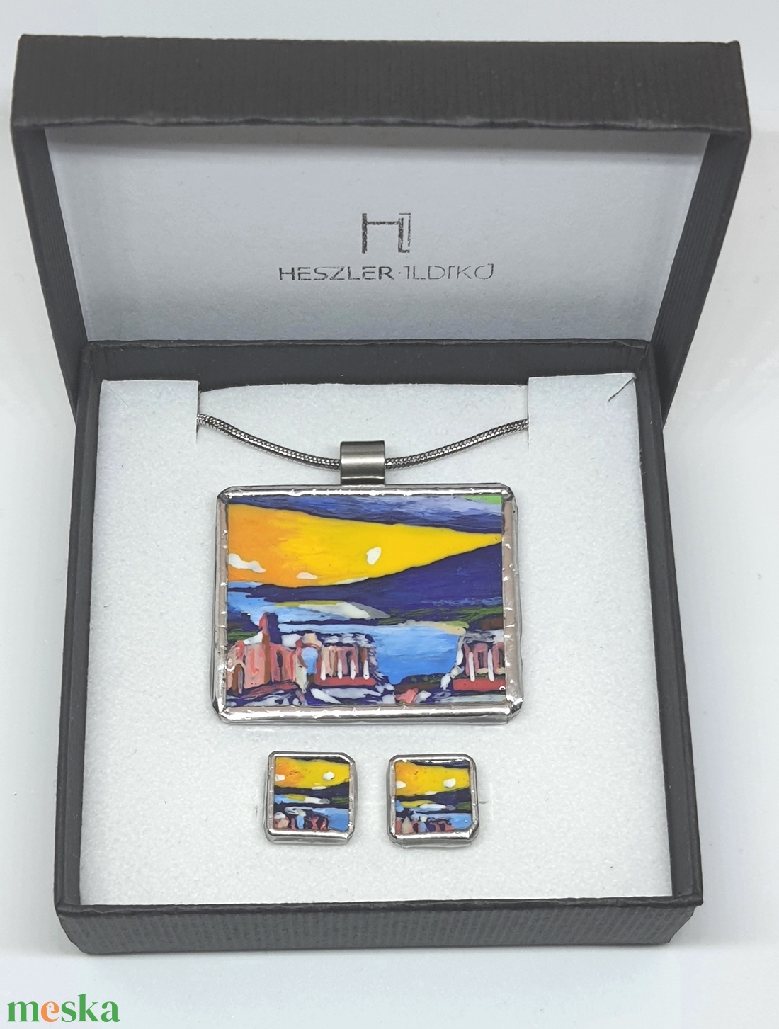 Csontváry - Taormina kézzel festett szett - ékszer - ékszerszett - Meska.hu