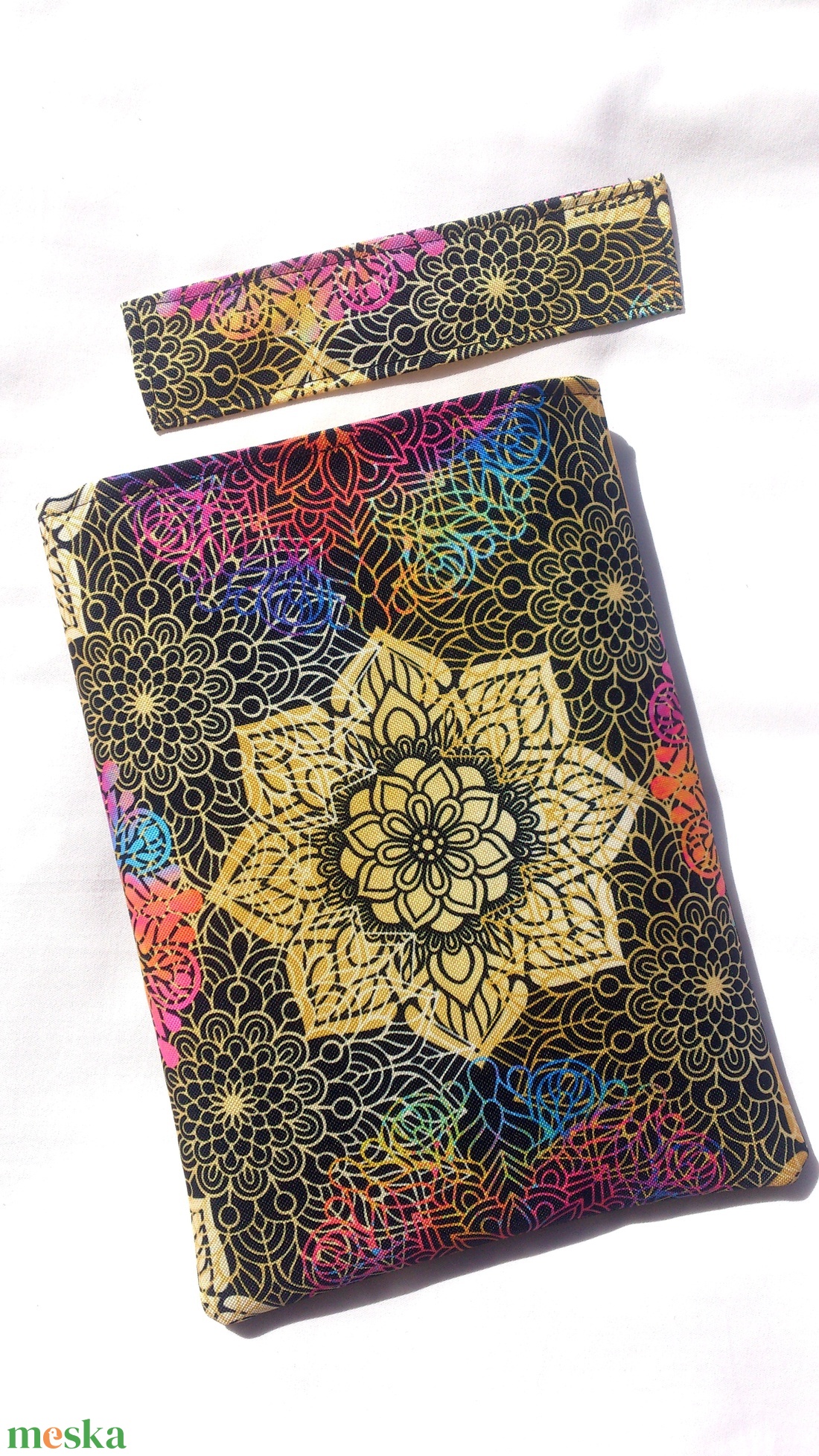 Mandalás könyv védő/ tablet tok - vízálló - könyvjelzővel szettben - könyv & zene - könyvtok - Meska.hu