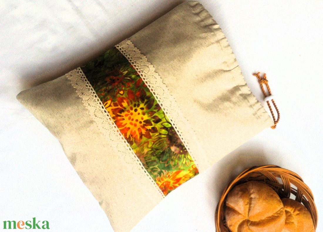 Akciós! Kenyeres zsák - péksüteményes zsák - napraforgós - zero waste- Ajándék - otthon & életmód - konyhafelszerelés, tálalás - konyhai tárolás - kenyértartó - Meska.hu