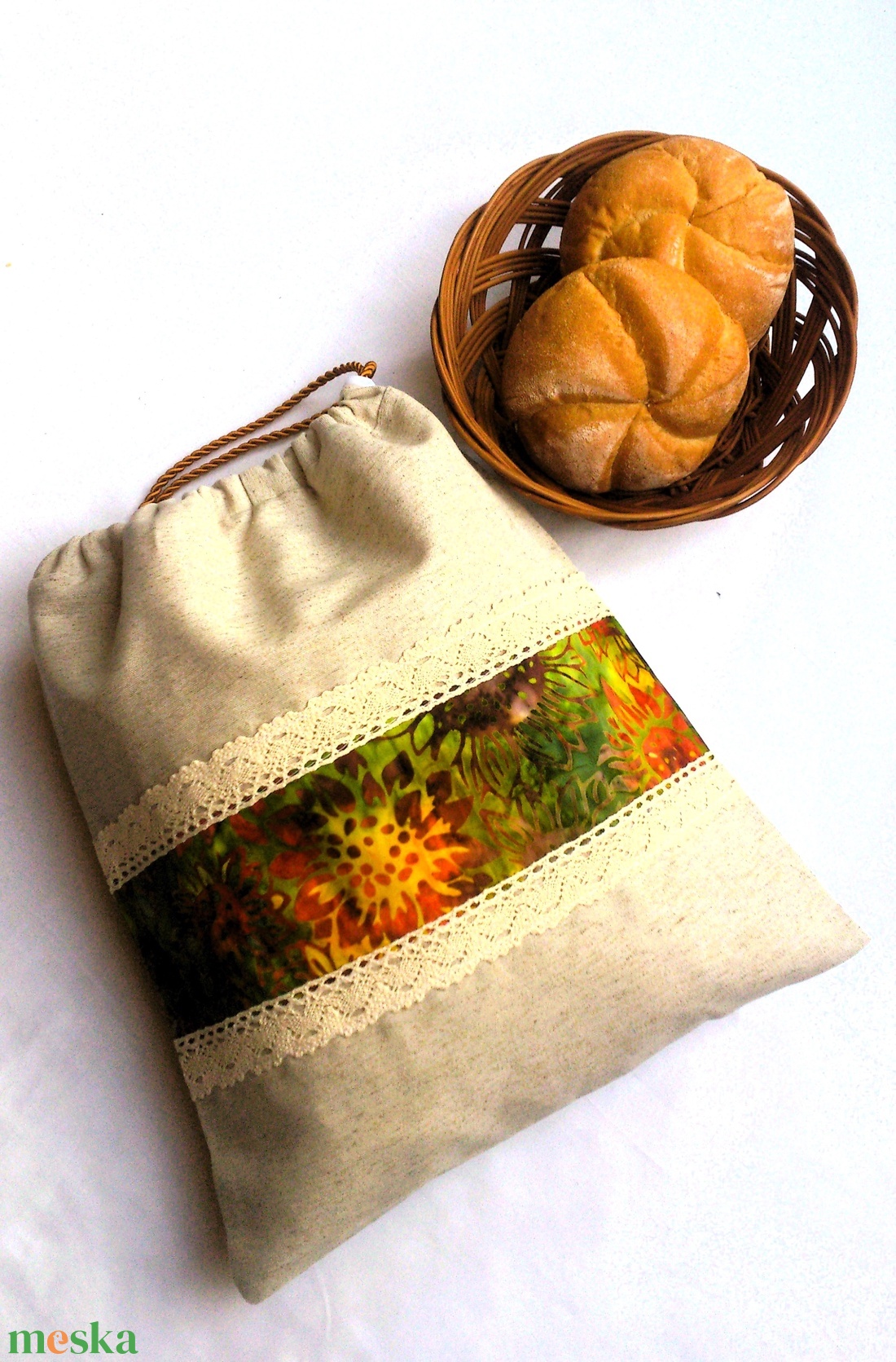 Akciós! Kenyeres zsák - péksüteményes zsák - napraforgós - zero waste- Ajándék - otthon & életmód - konyhafelszerelés, tálalás - konyhai tárolás - kenyértartó - Meska.hu