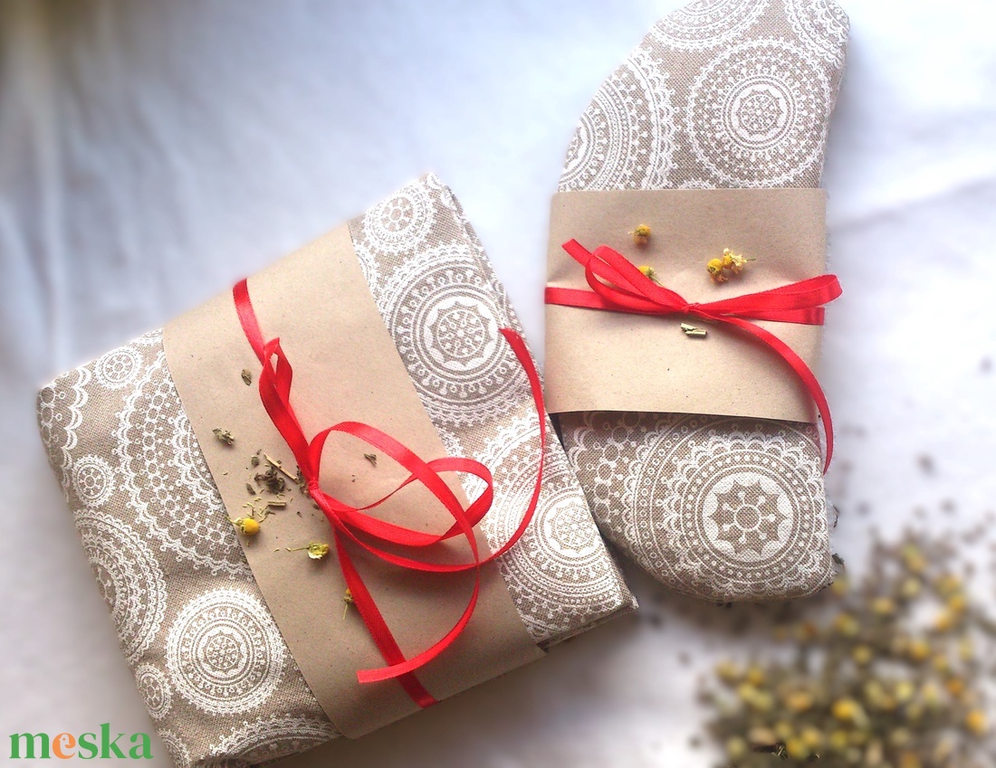 Akciós! Aromaterápiás - Bio relax- szett - szempárna +testpárna - ajándék  - mandalás - szépségápolás - egészségmegőrzési kellékek - gyógynövénypárna - Meska.hu