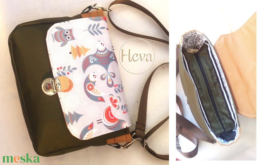 Akciós! Cross body - madaras - folklór mintával/ oldaltáska, testtáska  - ajándék - Heva táska - táska & tok - kézitáska & válltáska - vállon átvethető táska - Meska.hu