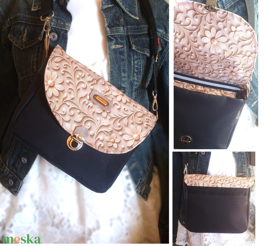 Fekete - pezsgő- crossbody válltáska/testtáska - ajándék- variálható táska - Heva táska - táska & tok - variálható táska - Meska.hu Fekete - pezsgő- crossbody válltáska/testtáska - ajándék- variálható táska - Heva táska - táska & tok - variálható táska - Meska.hu