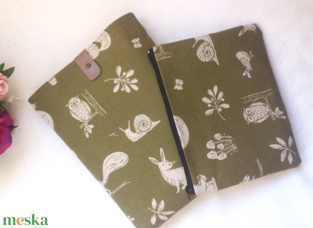 Erdei állatok - könyv védő/ tablet tok - vízálló - neszivel szettben - karácsony - ajándék  - könyv & zene - könyvtok - Meska.hu