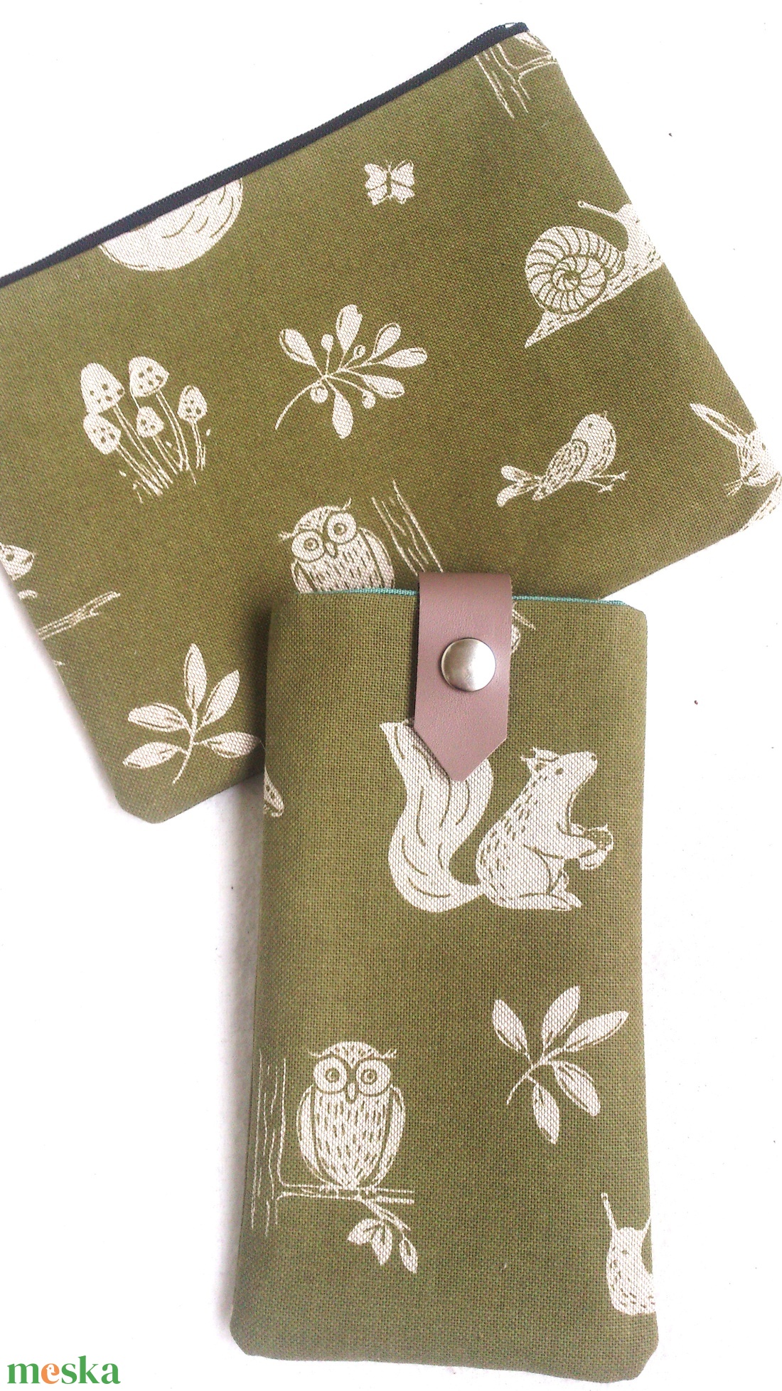 Erdei állatok - telefontok/szemüvegtok + neszivel szettben - ajándék  - táska & tok - pénztárca & más tok - telefontok - Meska.hu