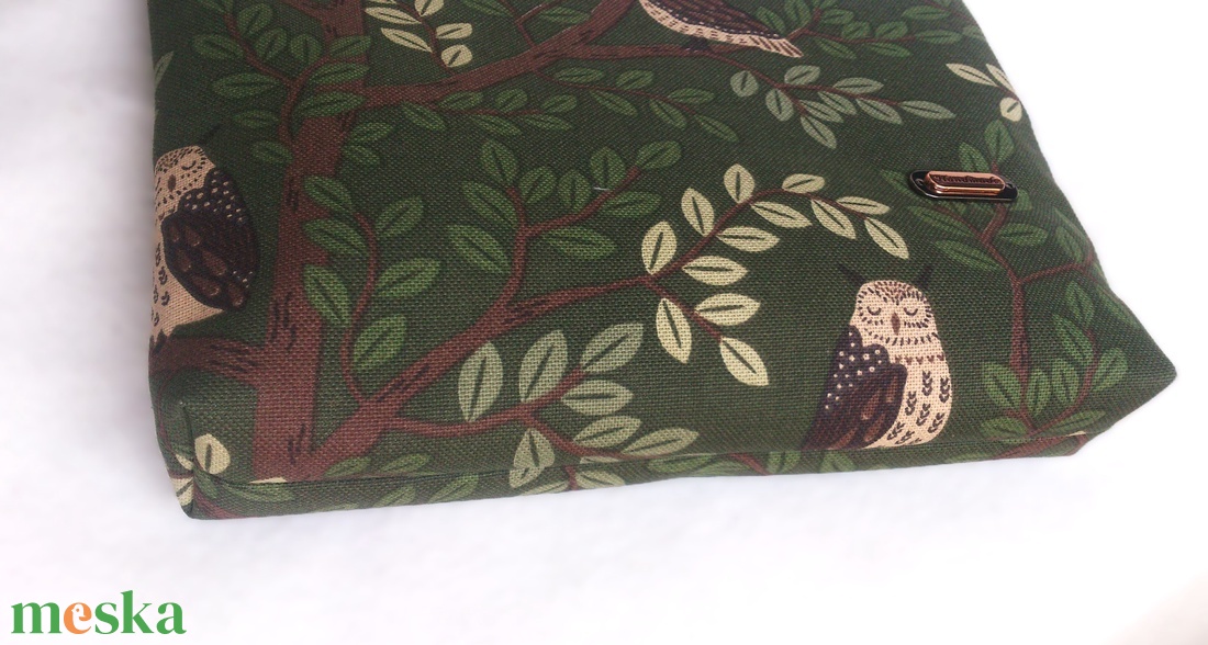 Baglyos zöld neszeszer /pelenkázó neszi  -  ajándék - kismamáknak is - nagyobb méret - táska & tok - neszesszer - Meska.hu