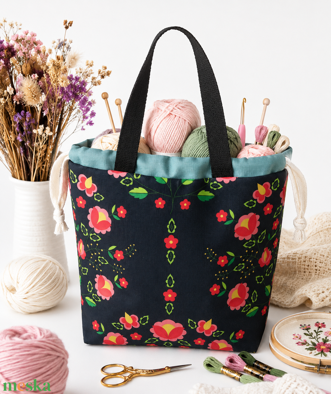Kézimunka táska/ - ajándék- projekt bag - választható mintákkal - ebédes táska -variálható táska - táska & tok - variálható táska - Meska.hu