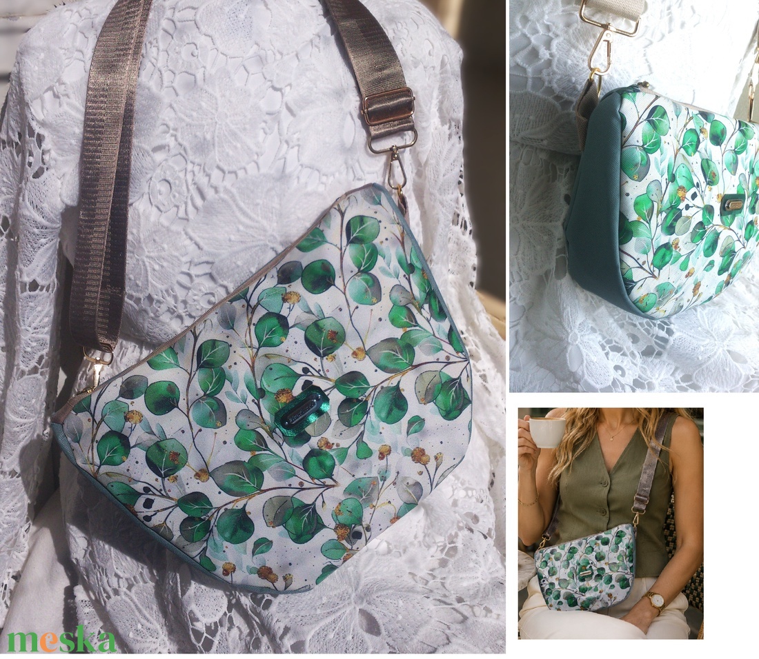 Cross body - tavaszi, menta- oldaltáska, testtáska  - vízálló - ajándék - Heva táska -  - táska & tok - kézitáska & válltáska - vállon átvethető táska - Meska.hu