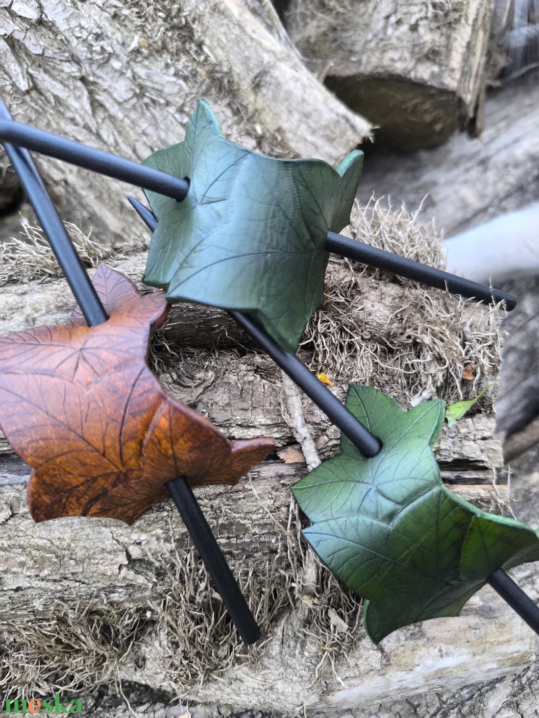 Bőr hajcsat - ruha & divat - hajdísz & hajcsat - hajcsat & hajtű - Meska.hu