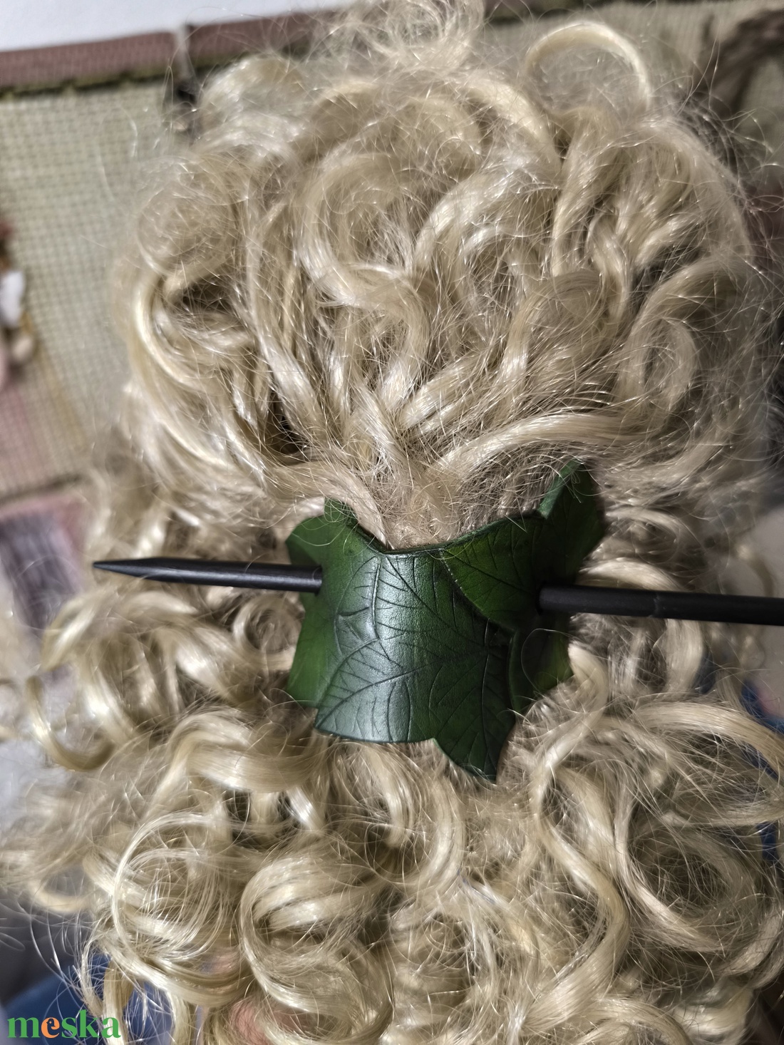 Bőr hajcsat - ruha & divat - hajdísz & hajcsat - hajcsat & hajtű - Meska.hu