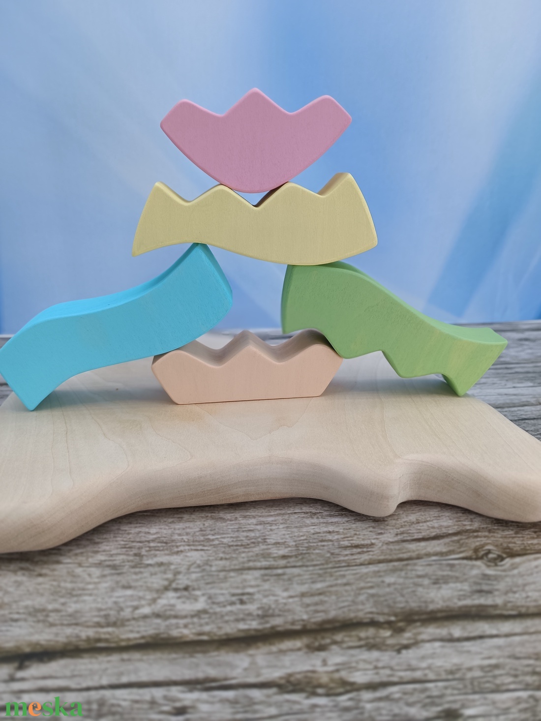 Pasztell húsvéti tojás fa kirakó � kézzel készült fejlesztő játék gyerekeknek - játék & sport - készségfejlesztő és logikai játék - toronyépítő- és egyensúlyozó játékok - Meska.hu