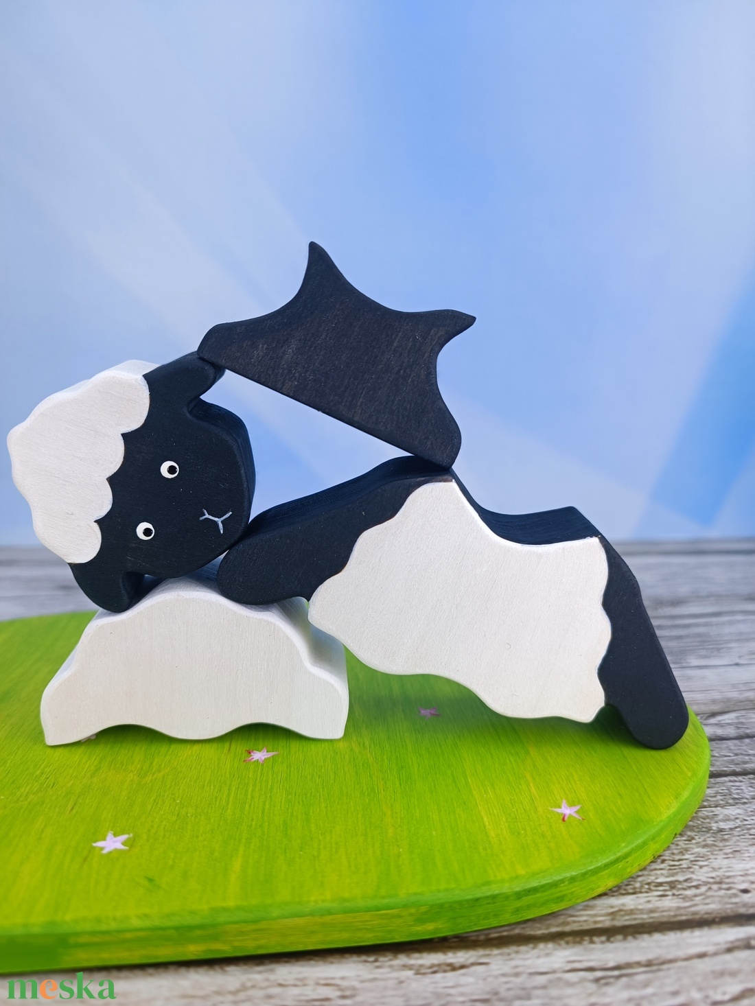 Bárányos húsvéti  fa kirakó � kézzel készült fejlesztő játék gyerekeknek - játék & sport - készségfejlesztő és logikai játék - toronyépítő- és egyensúlyozó játékok - Meska.hu