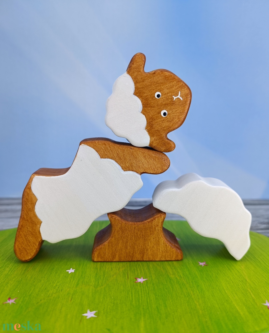 Bárányos húsvéti  fa kirakó � kézzel készült fejlesztő játék gyerekeknek - játék & sport - készségfejlesztő és logikai játék - toronyépítő- és egyensúlyozó játékok - Meska.hu