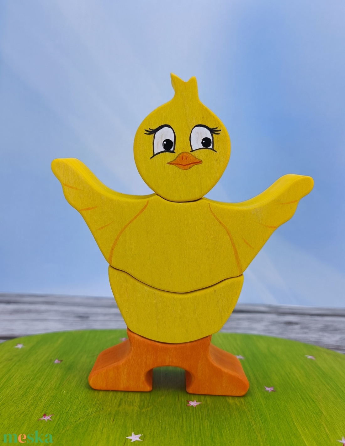 Csibe húsvéti  fa kirakó � kézzel készült fejlesztő játék gyerekeknek - játék & sport - készségfejlesztő és logikai játék - toronyépítő- és egyensúlyozó játékok - Meska.hu