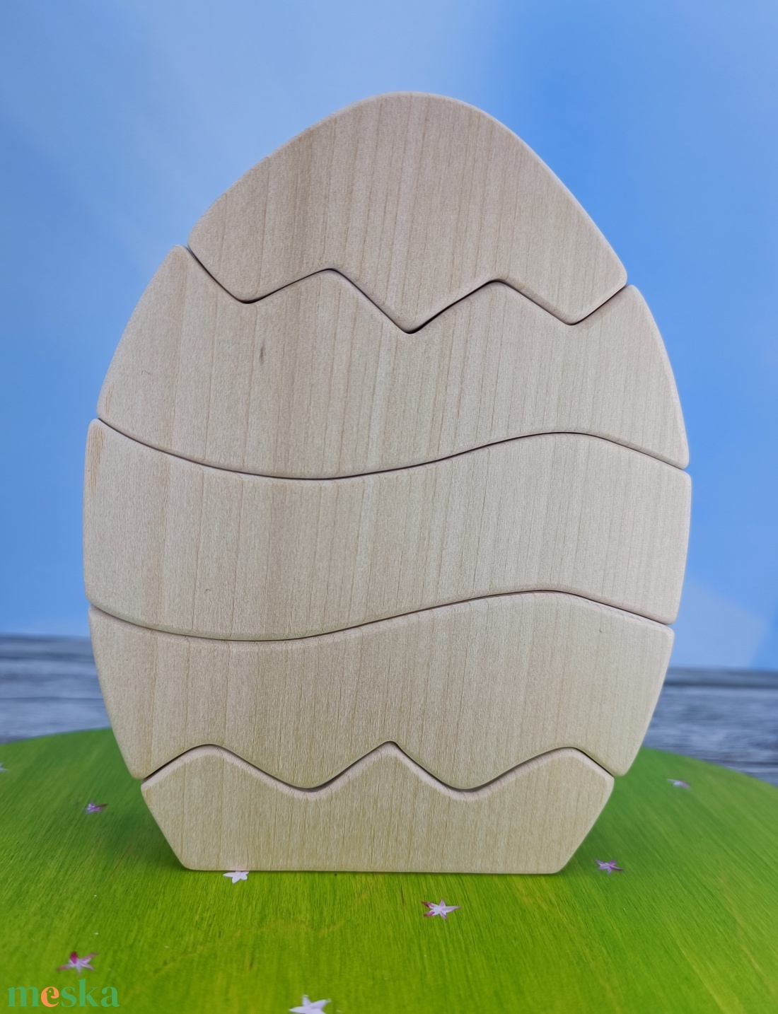 Festhető húsvéti tojás fa kirakó � kézzel készült fejlesztő játék gyerekeknek - játék & sport - készségfejlesztő és logikai játék - toronyépítő- és egyensúlyozó játékok - Meska.hu