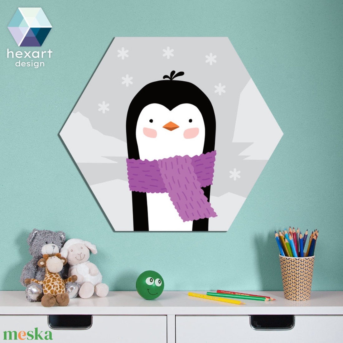 Pingvin - babaszoba dekoráció, fali kép - otthon & lakás - babaszoba, gyerekszoba - babaszoba kép - Meska.hu