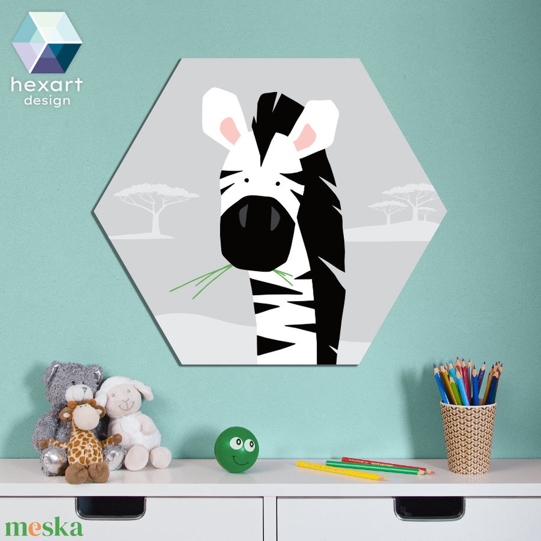 Zebra - babaszoba dekoráció, fali kép - otthon & életmód - babaszoba, gyerekszoba - babaszoba kép - Meska.hu