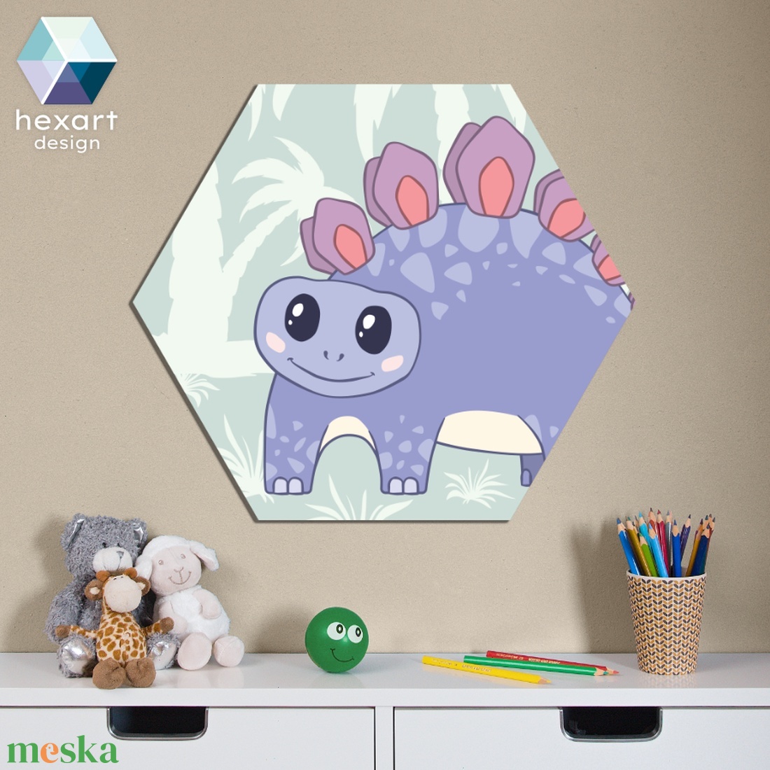 Stegi, a Stegosaurus dinó kölyök - babaszoba dekoráció - otthon & életmód - babaszoba, gyerekszoba - babaszoba kép - Meska.hu