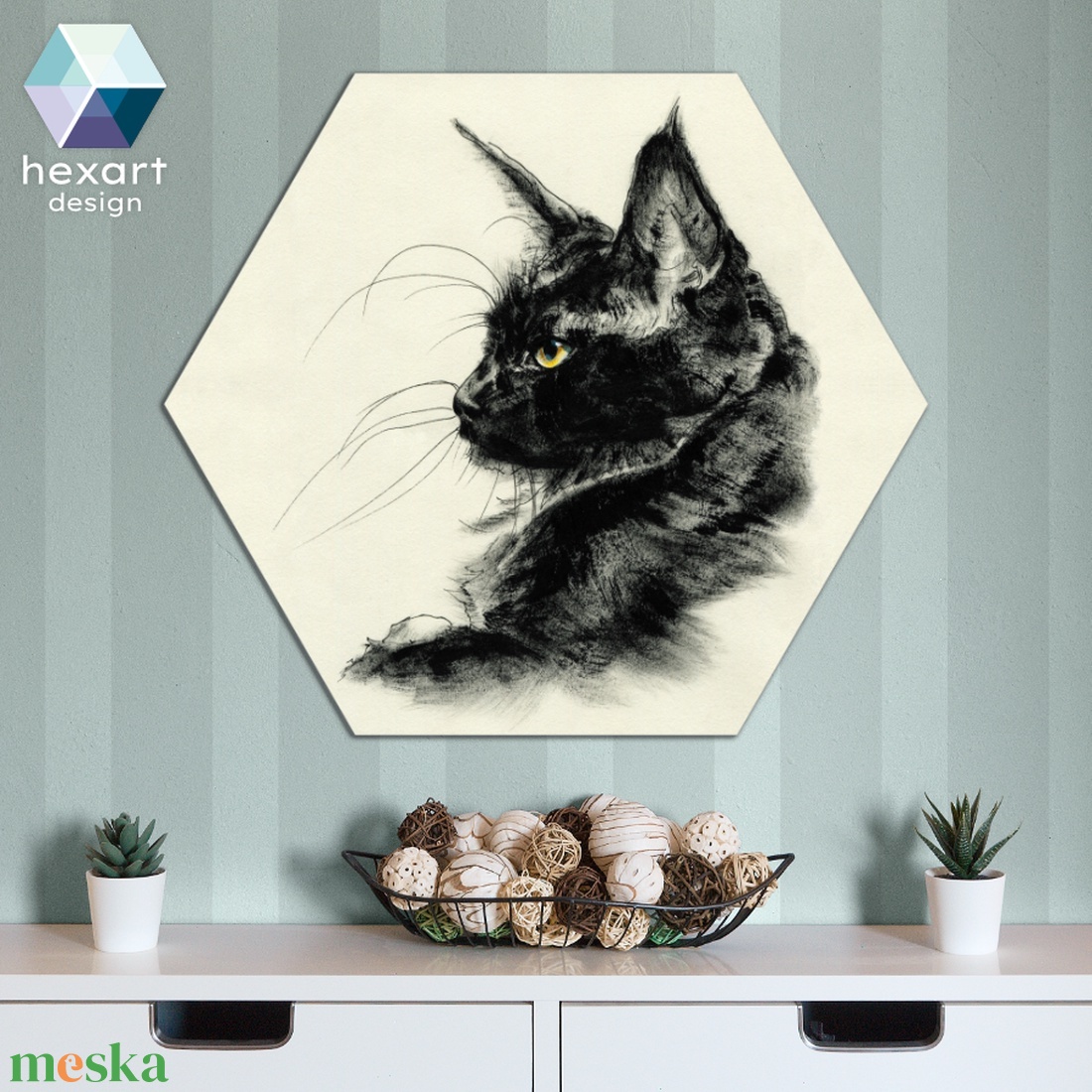 Cica portré - festmény nyomat - otthon & életmód - dekoráció - Meska.hu