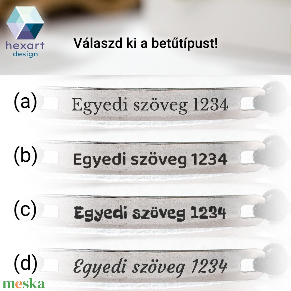 Páros gravírozott karkötő (acéllappal) - választható betűtípus és rengeteg szín - ékszer - karkötő - névre szóló karkötő - Meska.hu