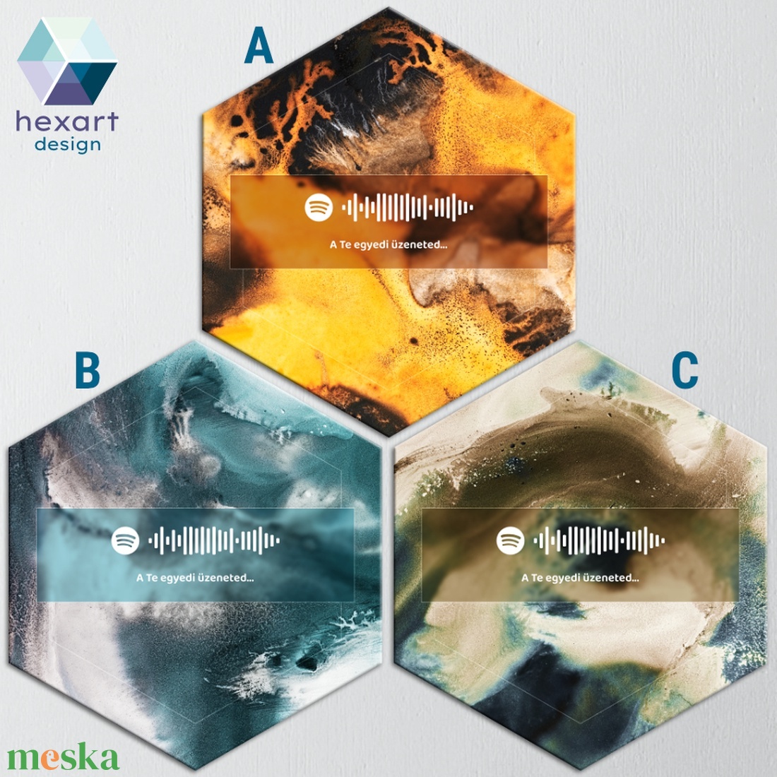 Interaktív Spotify-s zenés dekoráció (6 különböző akvarell háttérrel, egyedi szöveggel és zenével) - otthon & életmód - dekoráció - fali és függő dekoráció - falra akasztható dekor - Meska.hu