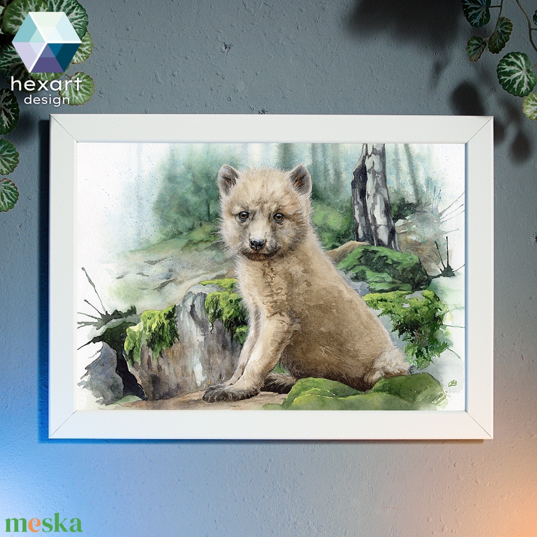 Farkaskölyök - eredeti akvarell festmény - művészet - festmény - akvarell - Meska.hu