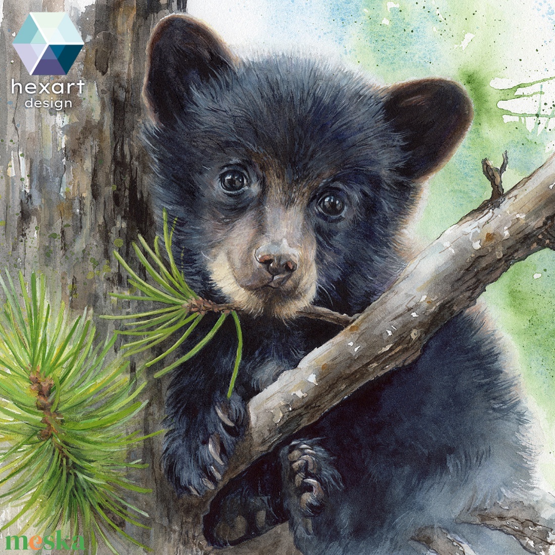 Medvebocs - eredeti akvarell festmény - művészet - festmény - akvarell - Meska.hu