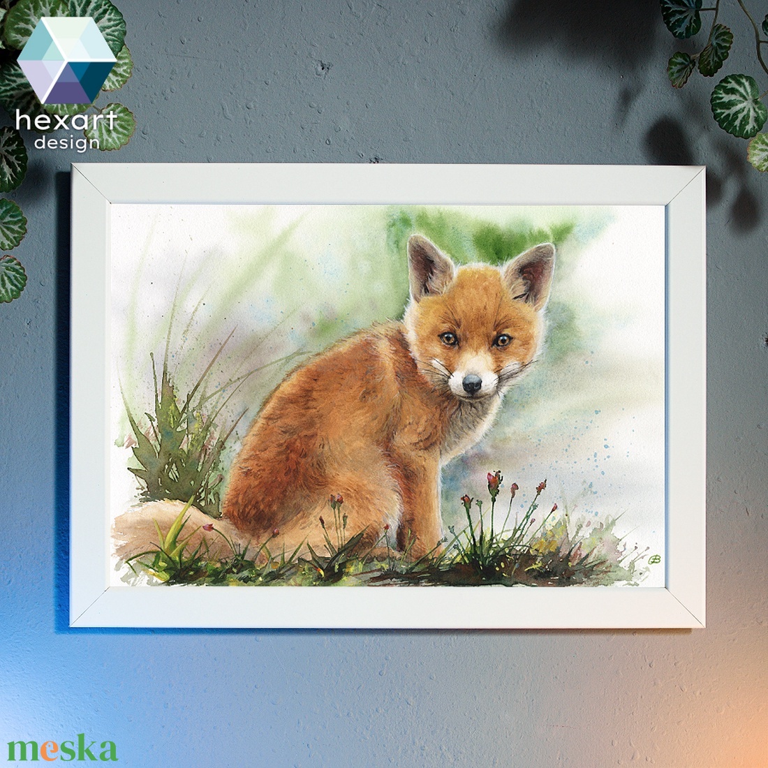Rókakölyök - eredeti akvarell festmény - művészet - festmény - akvarell - Meska.hu