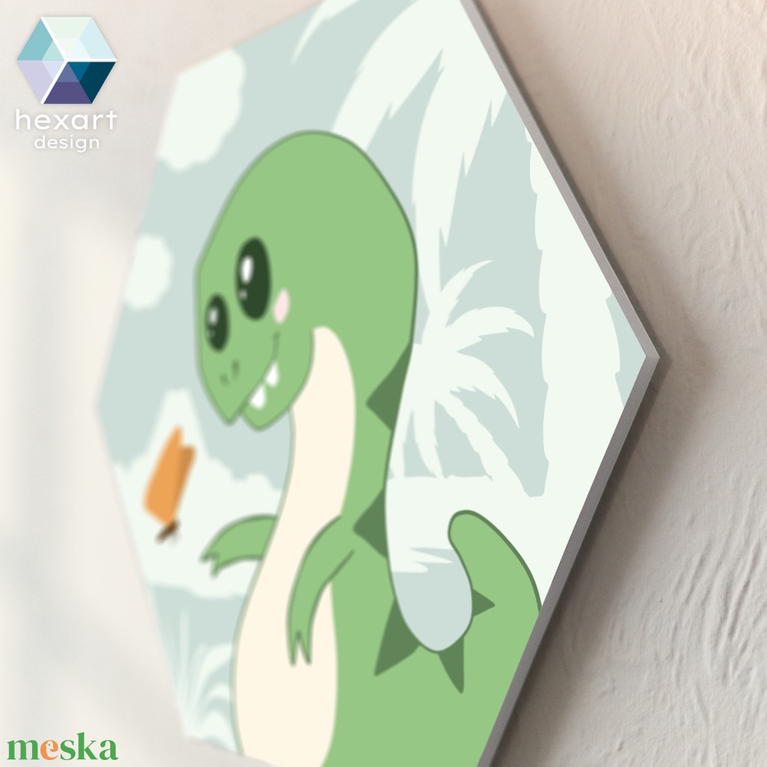 Dinók világa - hatszög dekorációk (5 db) / őslényes, dinós, dinoszauruszos babaszoba dekoráció - baba - mama - babaszoba dekoráció - babaszoba kép - Meska.hu